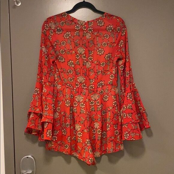 For Love & Lemons Red Pia Romper Small - Picture 5 of 8